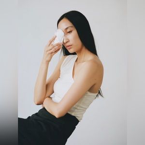 OZMA Zora Tank, Silk Noil Jersey size XS in Natural